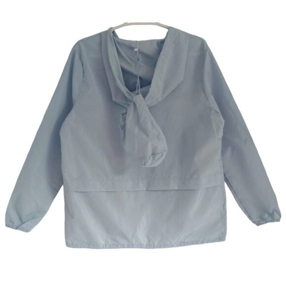 Hount Women's Light Blue Hooded Zip Up Rain Jacket Windbreaker Size S NWT - Picture 2 of 6